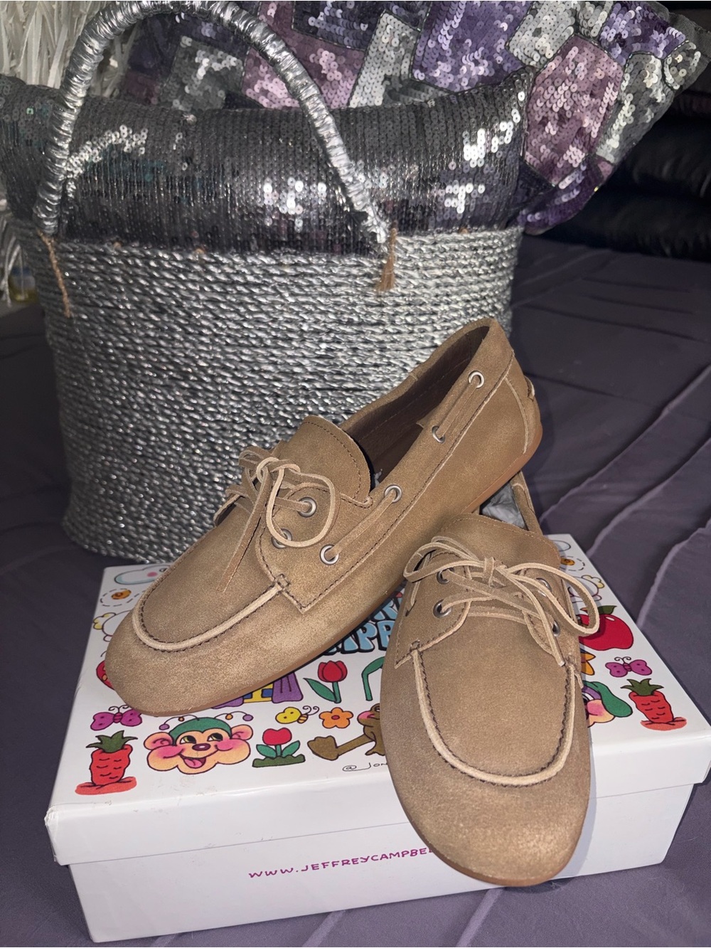 Free People Suede Lace-Up Loafers in Tan